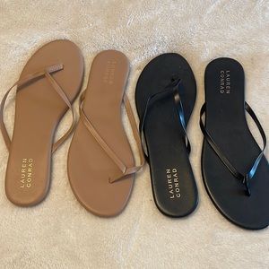 Leather flip flops (2 pairs)